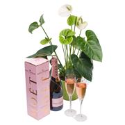 Anthirium and Rose&#39; Moet &amp; Chandon Champagne 75cl