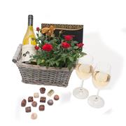 Red Rose Plant, Chocolates and Chenin Blanc Wine75cl