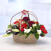 Anthurium , Rose &amp; Freesia Basket